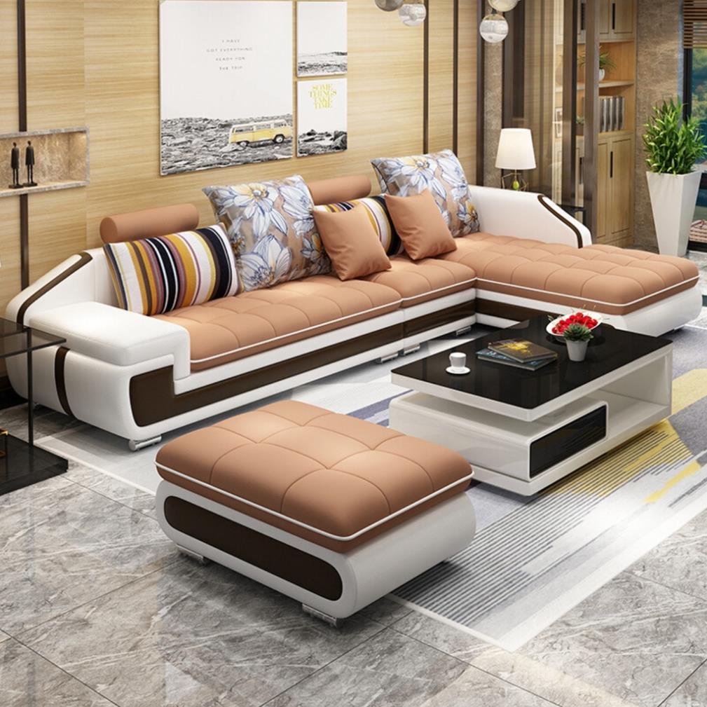 Sofa cao cấp bọc vải góc L cho phòng khách - sofa góc L nhỏ 2,8mx1,6m Free Ship Hà Nội