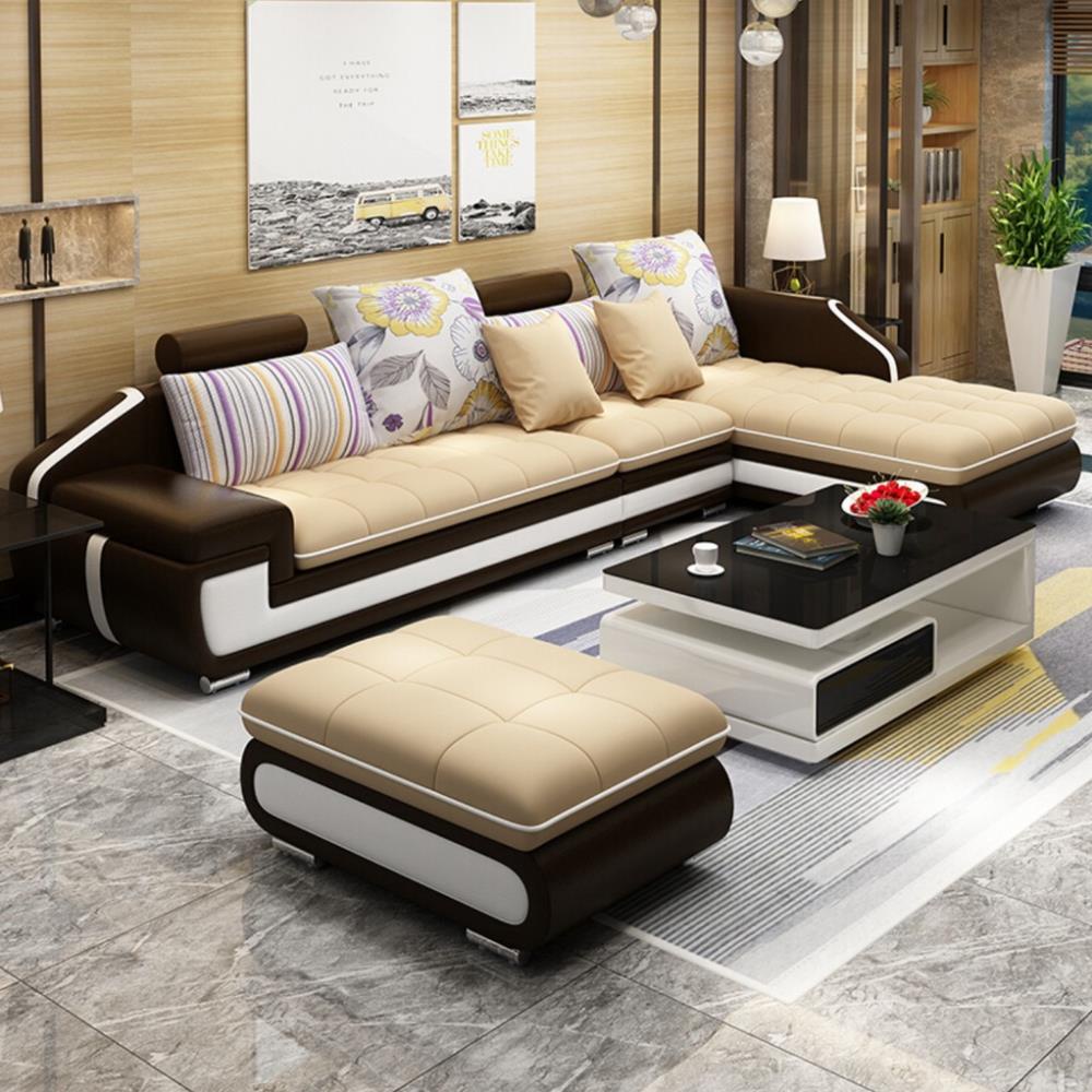 Sofa cao cấp bọc vải góc L cho phòng khách - sofa góc L nhỏ 2,8mx1,6m Free Ship Hà Nội