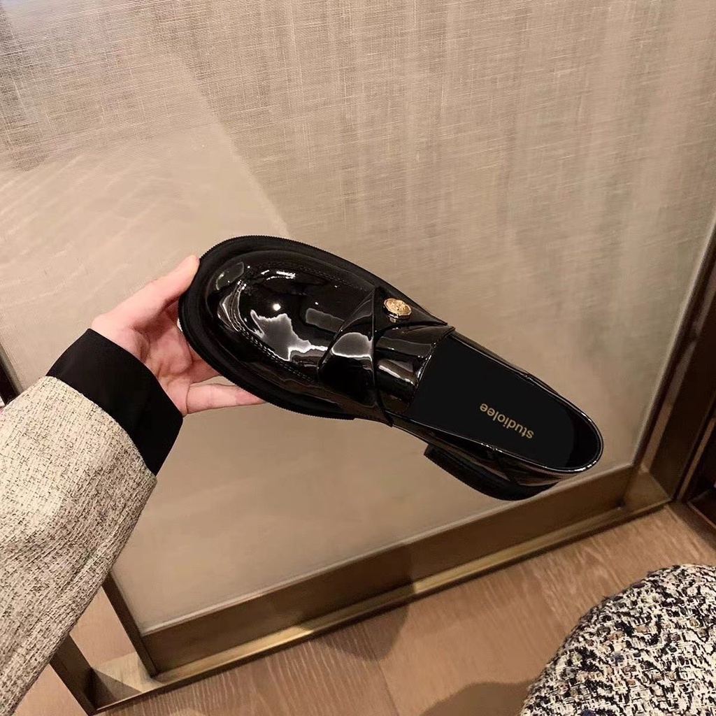 Giày Da Đế Dày Thời Trang Thu Đông 2023 Cho Nữ