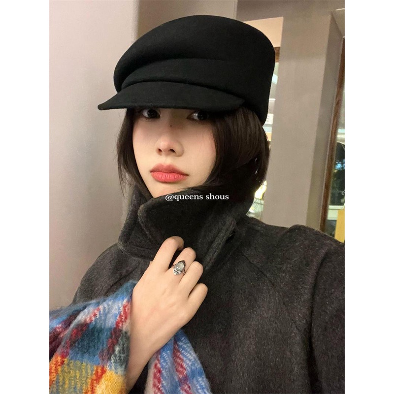 Mũ beret Nhỏ Bằng Len Nguyên Chất Phong Cách Nhật Bản Thời Trang Thu Đông Cho Nữ