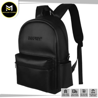 BALO DA  có NGĂN THÊU DEGREY màu đen vải da simili dày dặn ngăn rộng chuẩn đơn giản tiện lợi