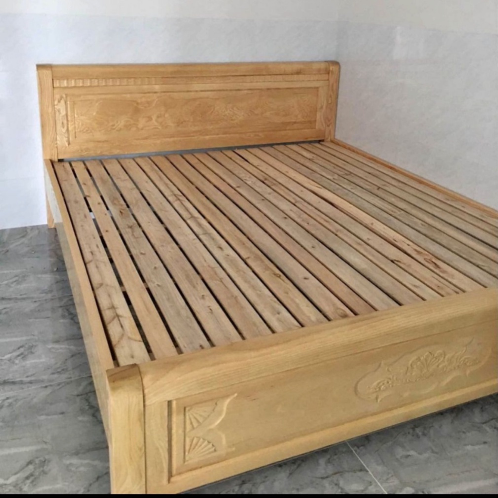 Giường gỗ sồi thời thượng gọn gàng, giường nghỉ gỗ cao cấp 1m6x2m, 1m8x2m