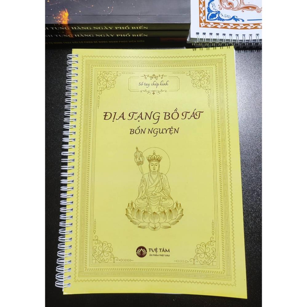 Tặng viết, Vở chép kinh địa tạng cao cấp chữ MỜ mẫu TT - Khổ a4 cực đẹp - Sổ tay chép kinh Địa Tạng Bổn Nguyện