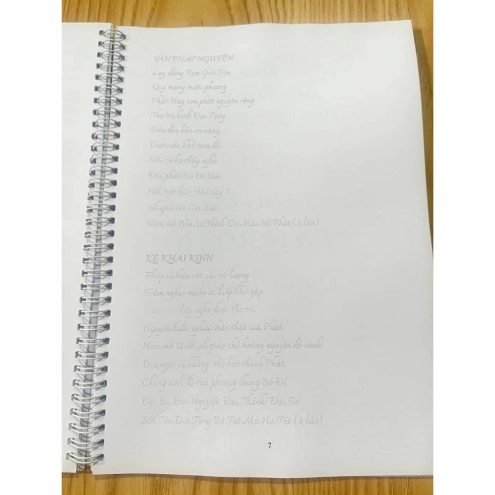 Tặng viết, Vở chép kinh địa tạng cao cấp chữ MỜ mẫu TT - Khổ a4 cực đẹp - Sổ tay chép kinh Địa Tạng Bổn Nguyện