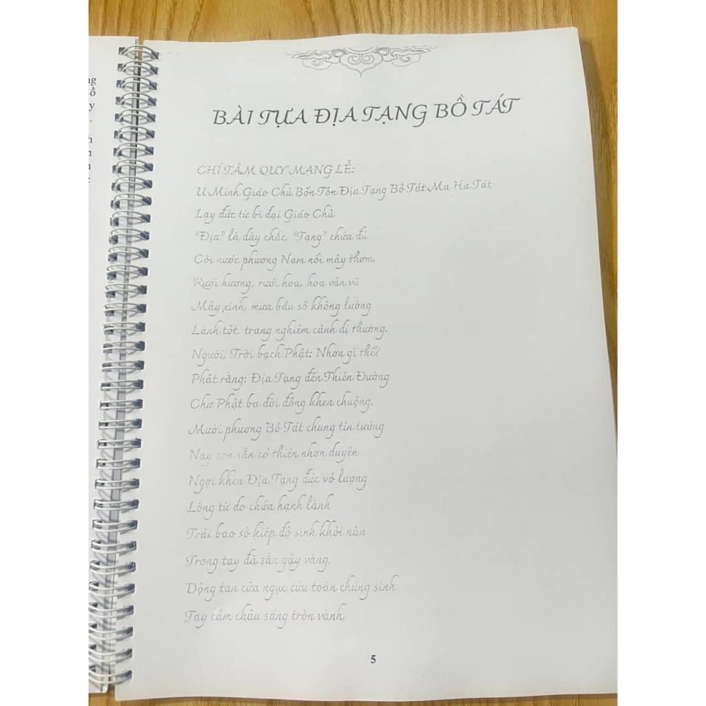 Tặng viết, Vở chép kinh địa tạng cao cấp chữ MỜ mẫu TT - Khổ a4 cực đẹp - Sổ tay chép kinh Địa Tạng Bổn Nguyện