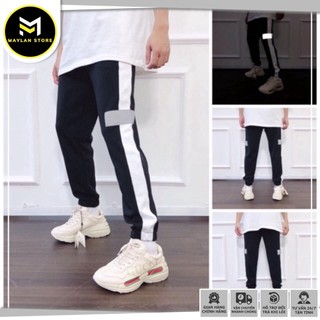 Quần Jogger Thun Nam Phản Quang bo ống - vải thun poly dày dặn - phong cách streetwear