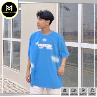 Áo thun Uncover xanh biển  form rộng tay lỡ unisex nam nữ