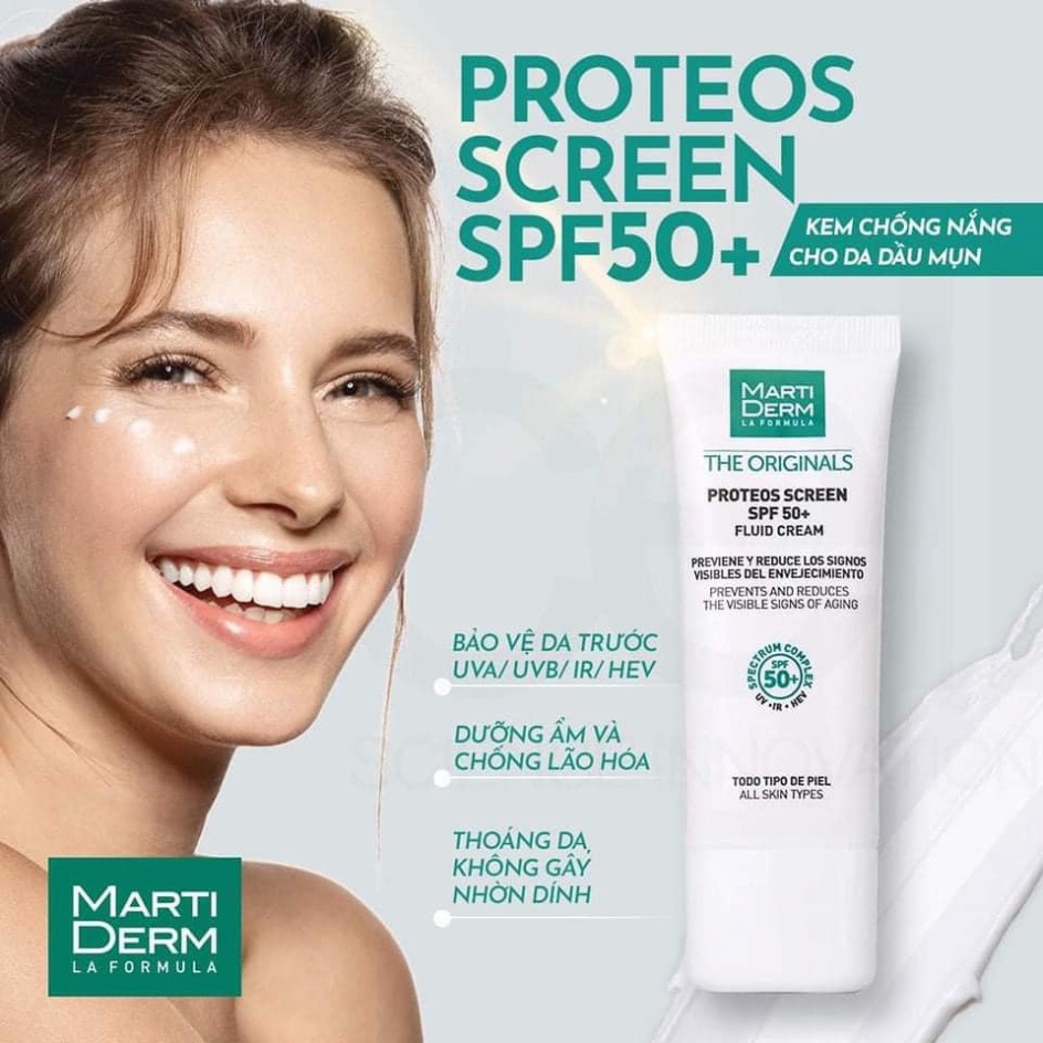 Kem chống nắng martiderm 40ml cho da dầu da mụn và da nhậy cảm MTP Beauty