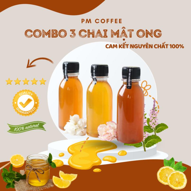 Combo 3 Hũ mật ong nguyên nhất PM - 330ml