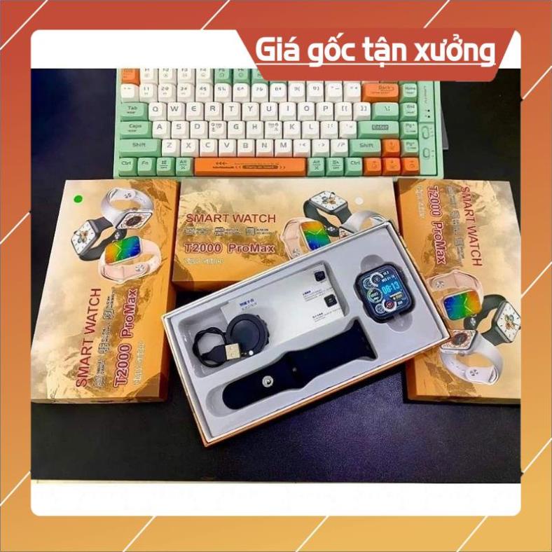Đồng Hồ Thông Minh T2000 Pro MAX Nghe Gọi-----Đủ Màu Sắc----Viền Thép-----Thông Báo-T2000 PRO Max---Hiển Thị