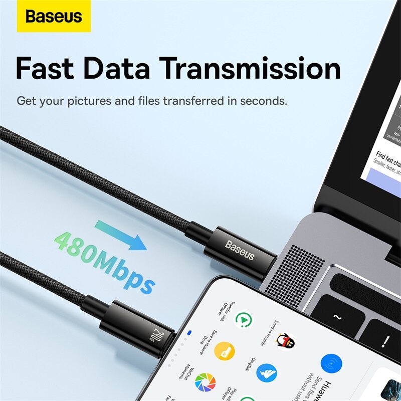 Cáp sạc nhanh Baseus 240W PD3.1 Quick charger cho Laptop/Phones/Tablet - Dây dù, đầu kim loại siêu đẹp - BASEUS