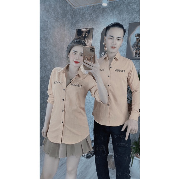 ÁO SƠ MI NAM NỮ CẶP ĐÔI SIÊU HOT THIẾT KẾ ĐẸP , DỄ PHỐI ĐỒ CHO CÁC BẠN TRẺ KME FASHION