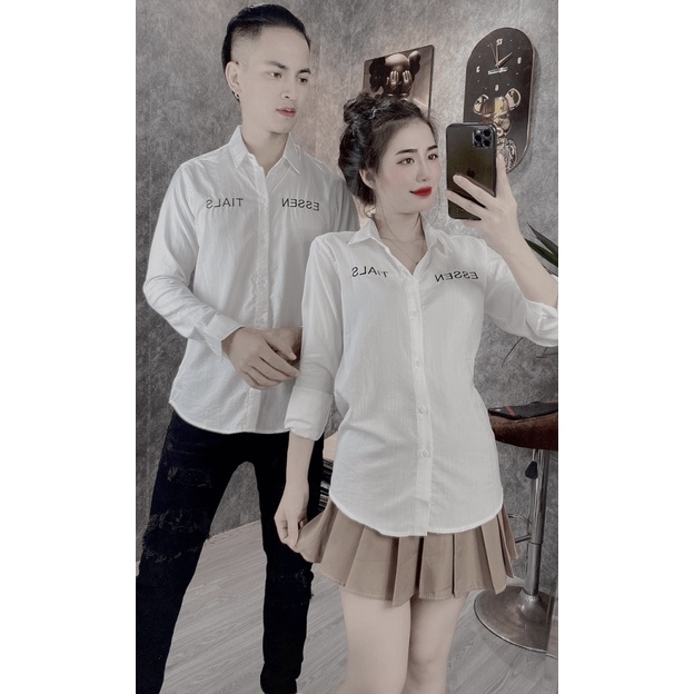 ÁO SƠ MI NAM NỮ CẶP ĐÔI SIÊU HOT THIẾT KẾ ĐẸP , DỄ PHỐI ĐỒ CHO CÁC BẠN TRẺ KME FASHION