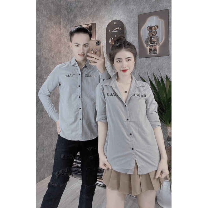 ÁO SƠ MI NAM NỮ CẶP ĐÔI SIÊU HOT THIẾT KẾ ĐẸP , DỄ PHỐI ĐỒ CHO CÁC BẠN TRẺ KME FASHION