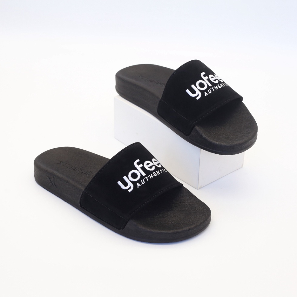 Dép quai ngang nam nữ quai nỉ Thêu thương hiệu XT YOFEET siêu đẹp- siêu êm