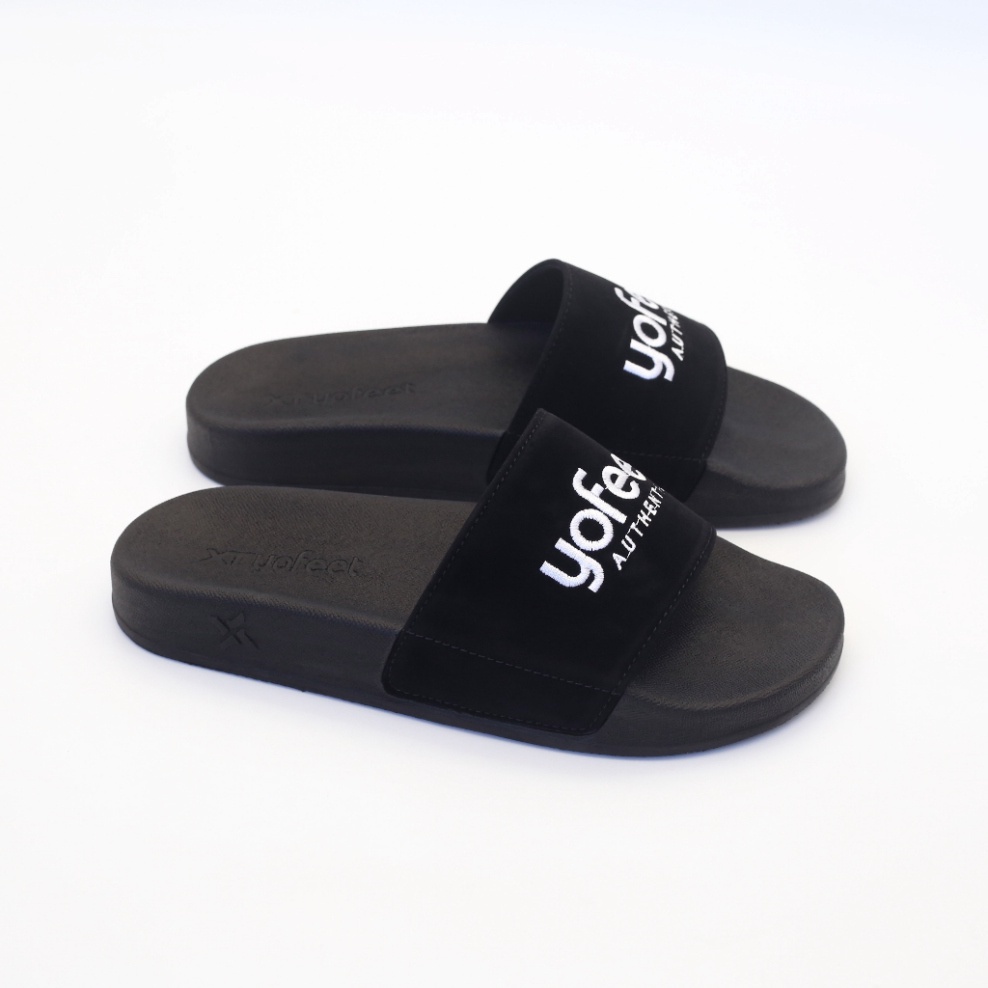 Dép quai ngang nam nữ quai nỉ Thêu thương hiệu XT YOFEET siêu đẹp- siêu êm