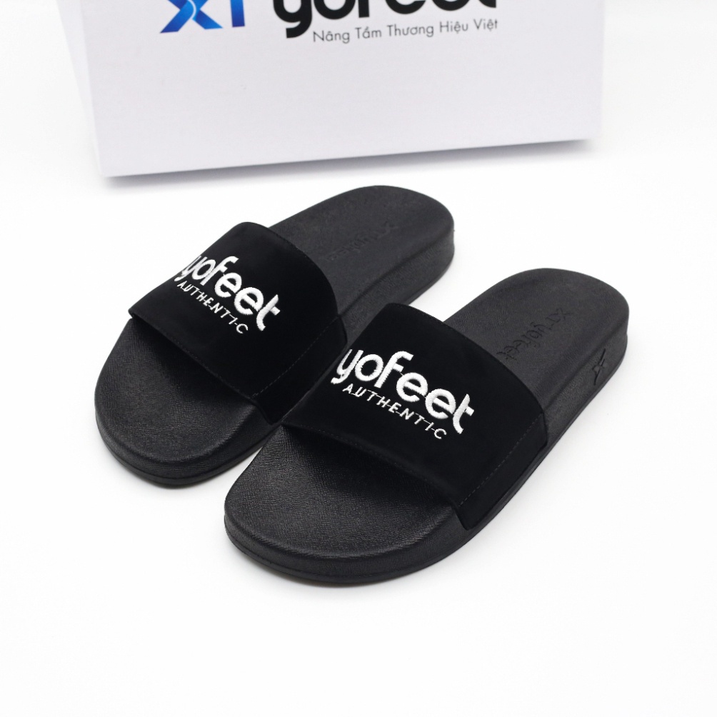 Dép quai ngang nam nữ quai nỉ Thêu thương hiệu XT YOFEET siêu đẹp- siêu êm