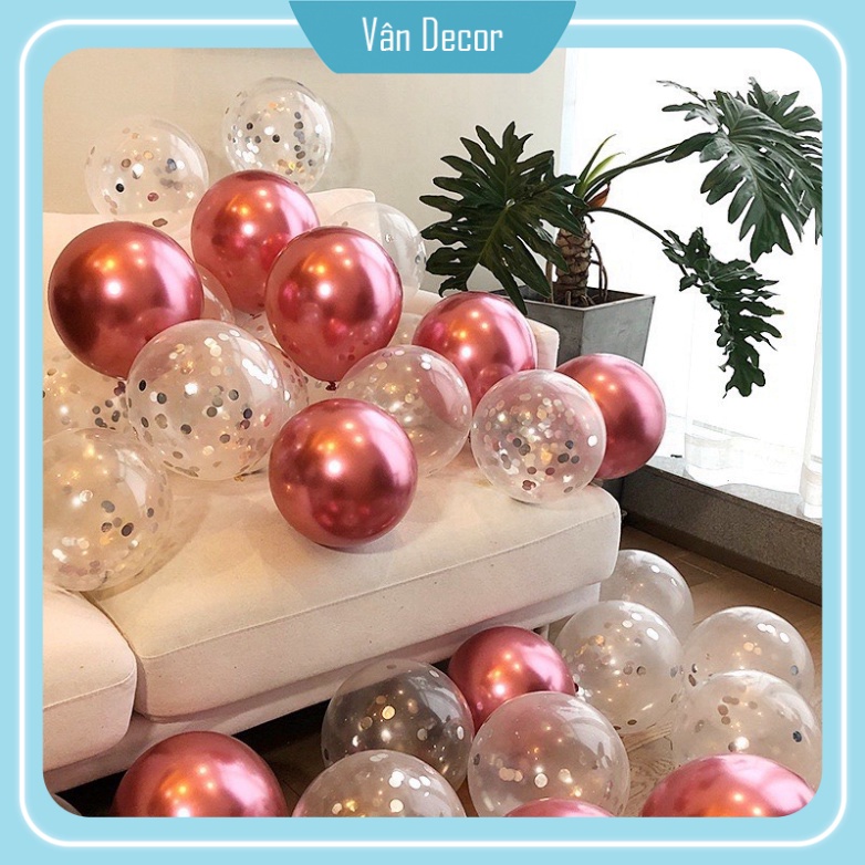 Set bóng mix màu crom, sequin trang trí sinh nhật, thôi nôi, đầy tháng, trang trí phòng cưới, lễ hội, tiệc rẻ đẹp