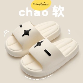 [CHAO] Dép Chao đế bệt Họa tiết Cộng trừ đế tăng chiều cao 2 màu đen trắng