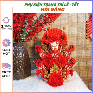 (Kèm Đế + Keo Nến) Sét Phụ Kiện Mèo Thần Tài, Tráp Bánh Tài Lộc, Phụ Kiện Trang Trí Oản , Bánh Kẹo,Giỏ Quà Tết