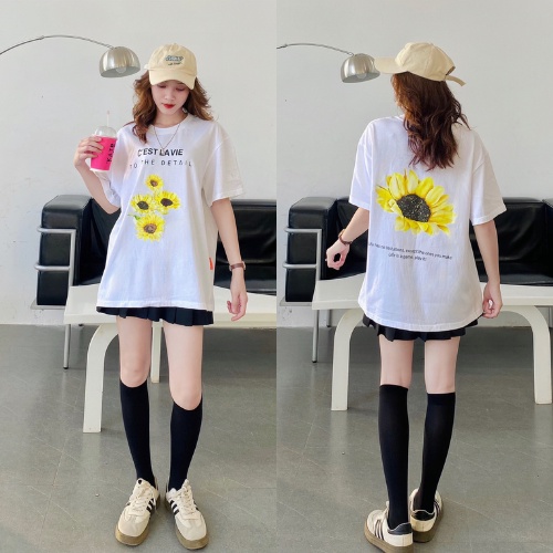 [Hàng hiệu] Áo thun local brand unisex By C'est La Vie áo form oversize Sunflower White 100% cotton, nam nữ, size S M L