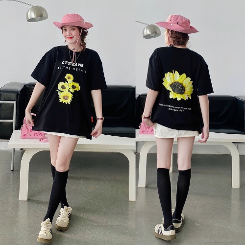 [Hàng hiệu] Áo thun local brand unisex By C'est La Vie áo form oversize Sunflower Black 100% cotton, nam nữ, size S M L