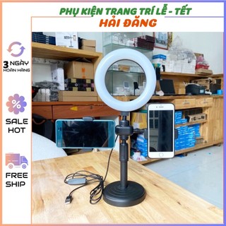Đèn Livestream Để Bàn 3 Chế Độ Sáng - Kẹp Cùng Lúc 2 Điện Thoại Có Đèn Hỗ Trợ, Quay Tiktok, Make Up