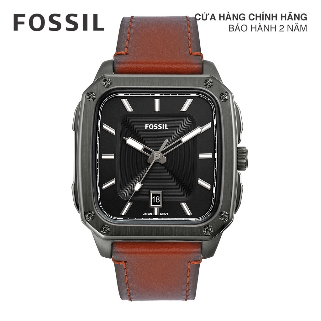 Đồng hồ nam Fossil Inscription dây da FS5934 - màu nâu