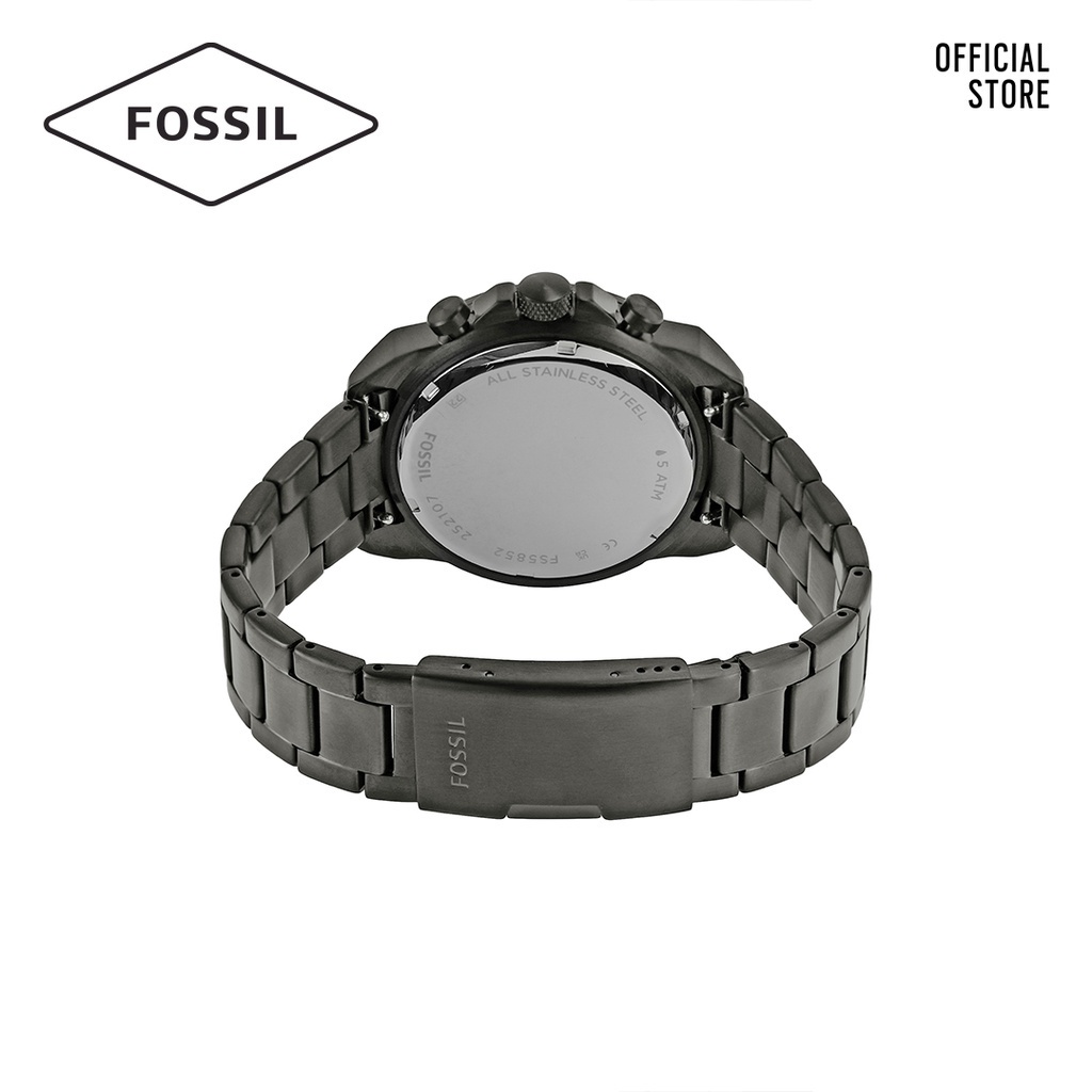 Đồng hồ nam Fossil 44MM BRONSON FS5852 dây thép không gỉ - màu khói