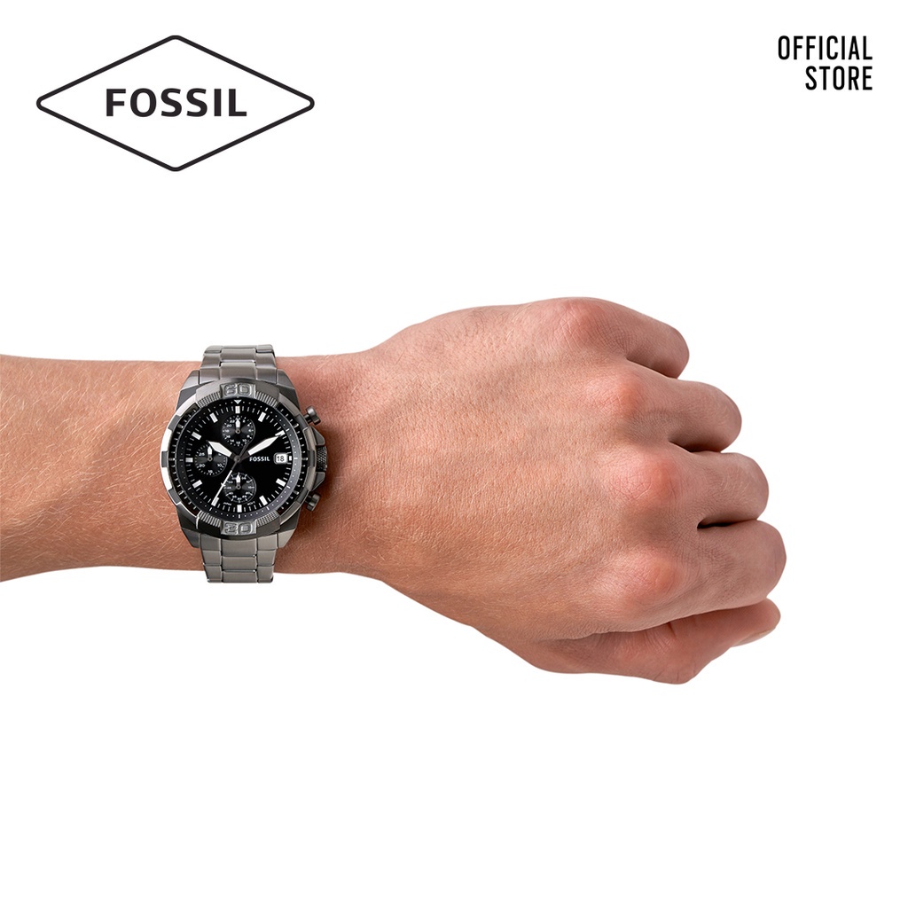 Đồng hồ nam Fossil 44MM BRONSON FS5852 dây thép không gỉ - màu khói