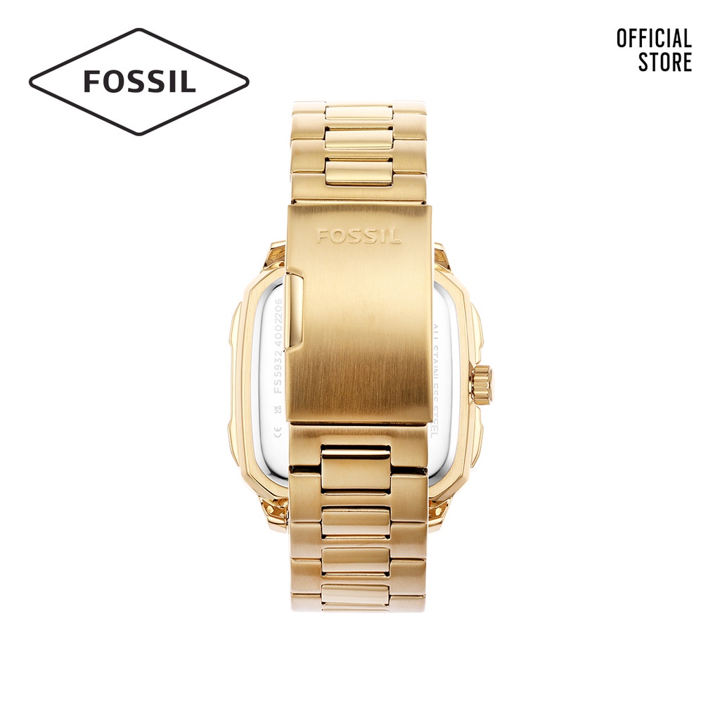 Đồng hồ nam Fossil Inscription FS5932 dây thép không gỉ - màu vàng