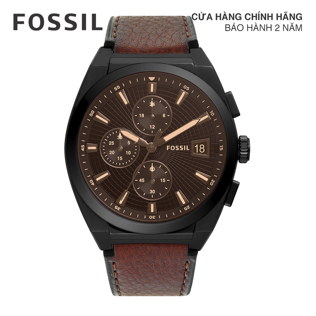 Đồng hồ nam Fossil EVERETT CHRONOGRAPH FS5798 dây da - màu nâu
