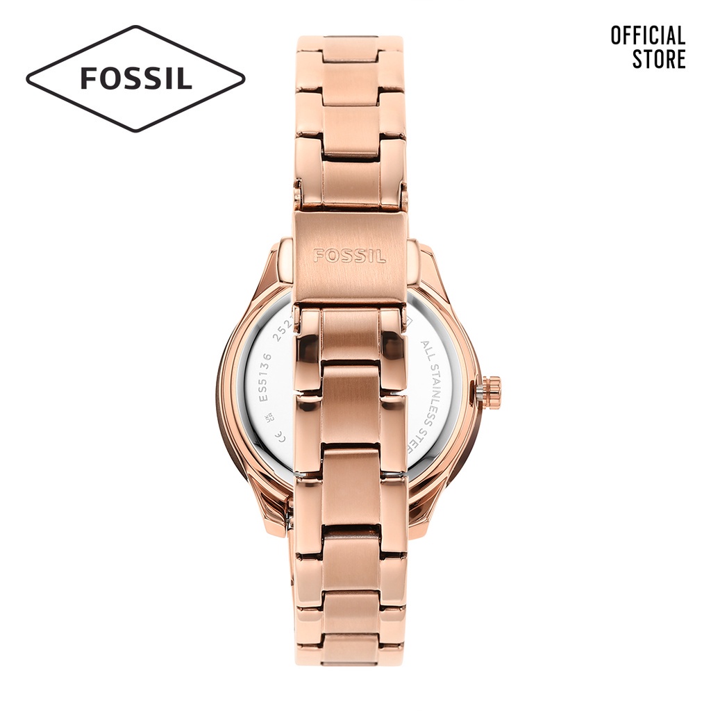 Đồng hồ nữ Fossil STELLA ES5136 dây thép không gỉ - màu vàng hồng