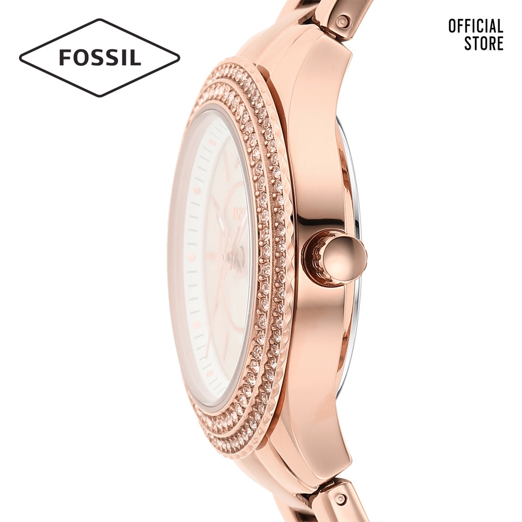 Đồng hồ nữ Fossil STELLA ES5136 dây thép không gỉ - màu vàng hồng