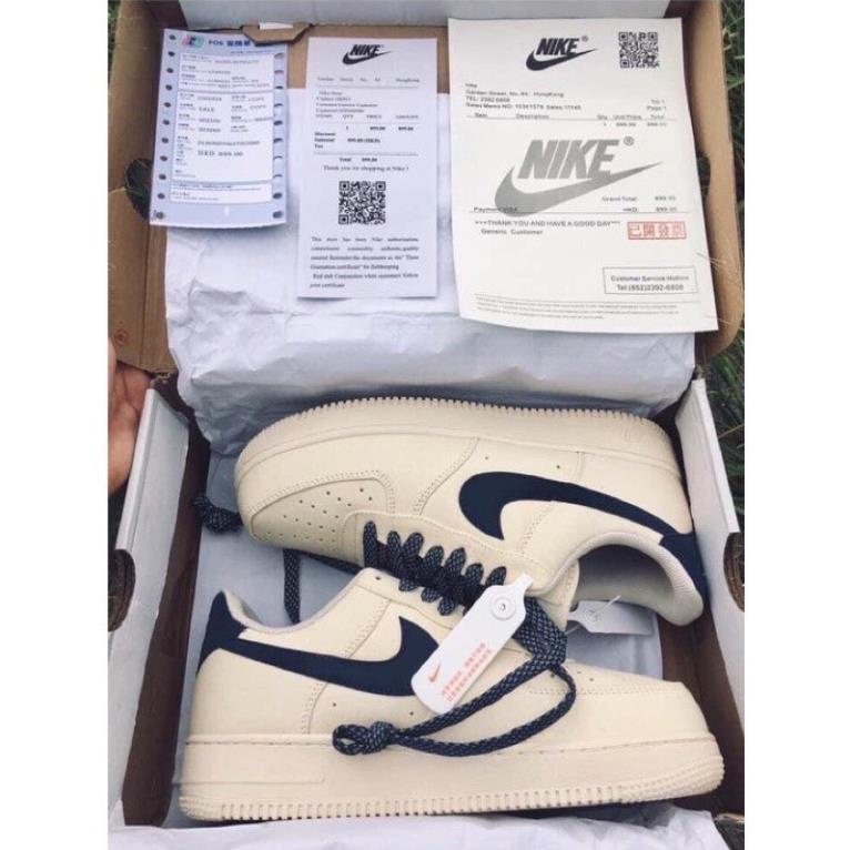 Giày thể thao air force 1 vạch xanh nam nữ, giày af1 vải canvas thời trang cao cấp full box