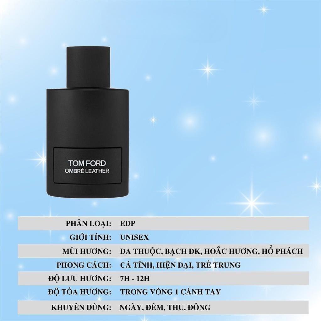 Nước hoa nam Nữ Tom Ford Ombre Leather EDP 100ml lưu hương lâu - Mùi hương cá tính, hiện đại, trẻ trung - qx