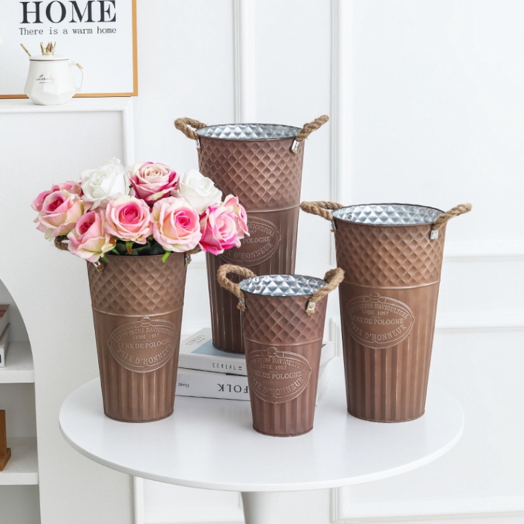 SIZE LỚN _ TỔNG HỢP MẪU BÌNH HOA SẮT / CHẬU XÔ CẮM HOA trang trí, bình cắm hoa vintage