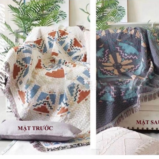 CHĂN THẢM PHỦ SOFA hoa văn thổ cẩm. khăn trải bàn bàn VINTAGE. thảm trải picnic, đi phượt