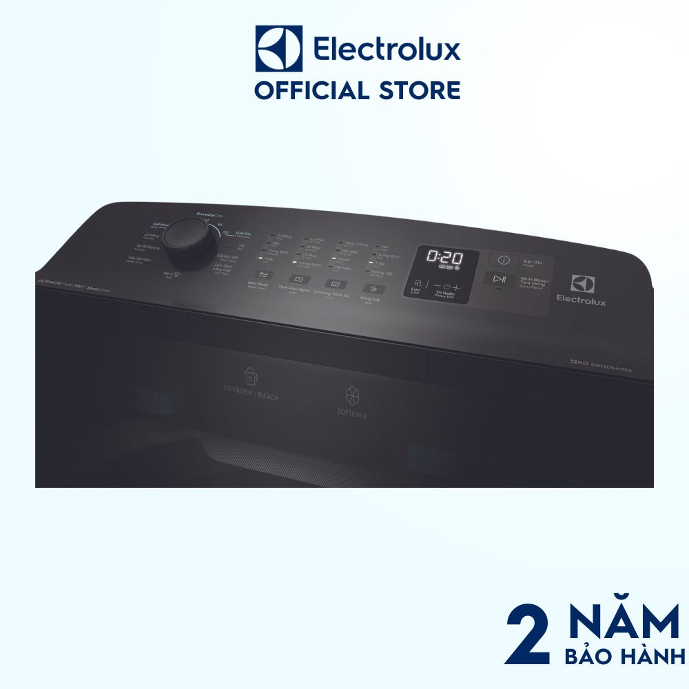 Máy giặt cửa trên Electrolux 12kg UltimateCare700 EWT1274M7SA - Xám đen, giặt sạch sâu