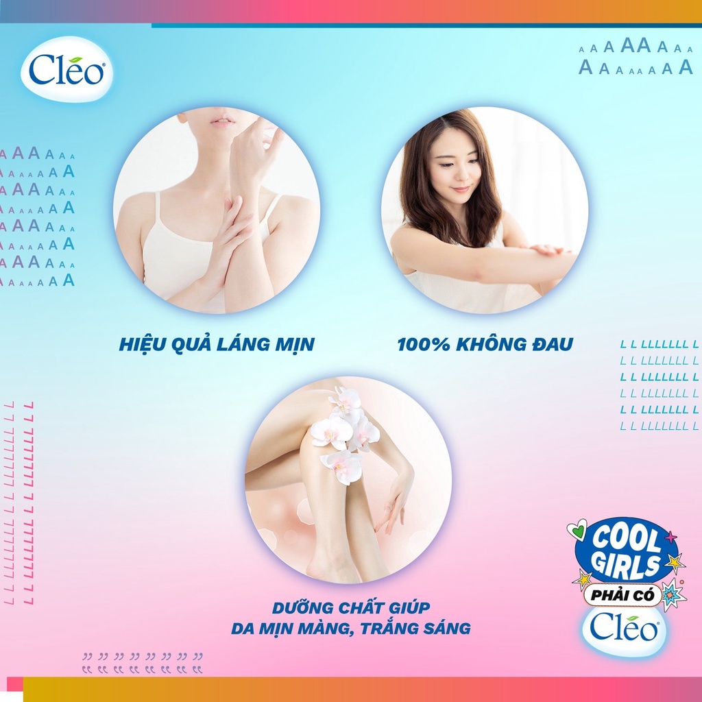 Bộ Tẩy lông nách chuyên sâu Cleo gồm kem tẩy lông da thường 25g, gel dịu da 50g và kem giảm thâm nách khử mùi 35g