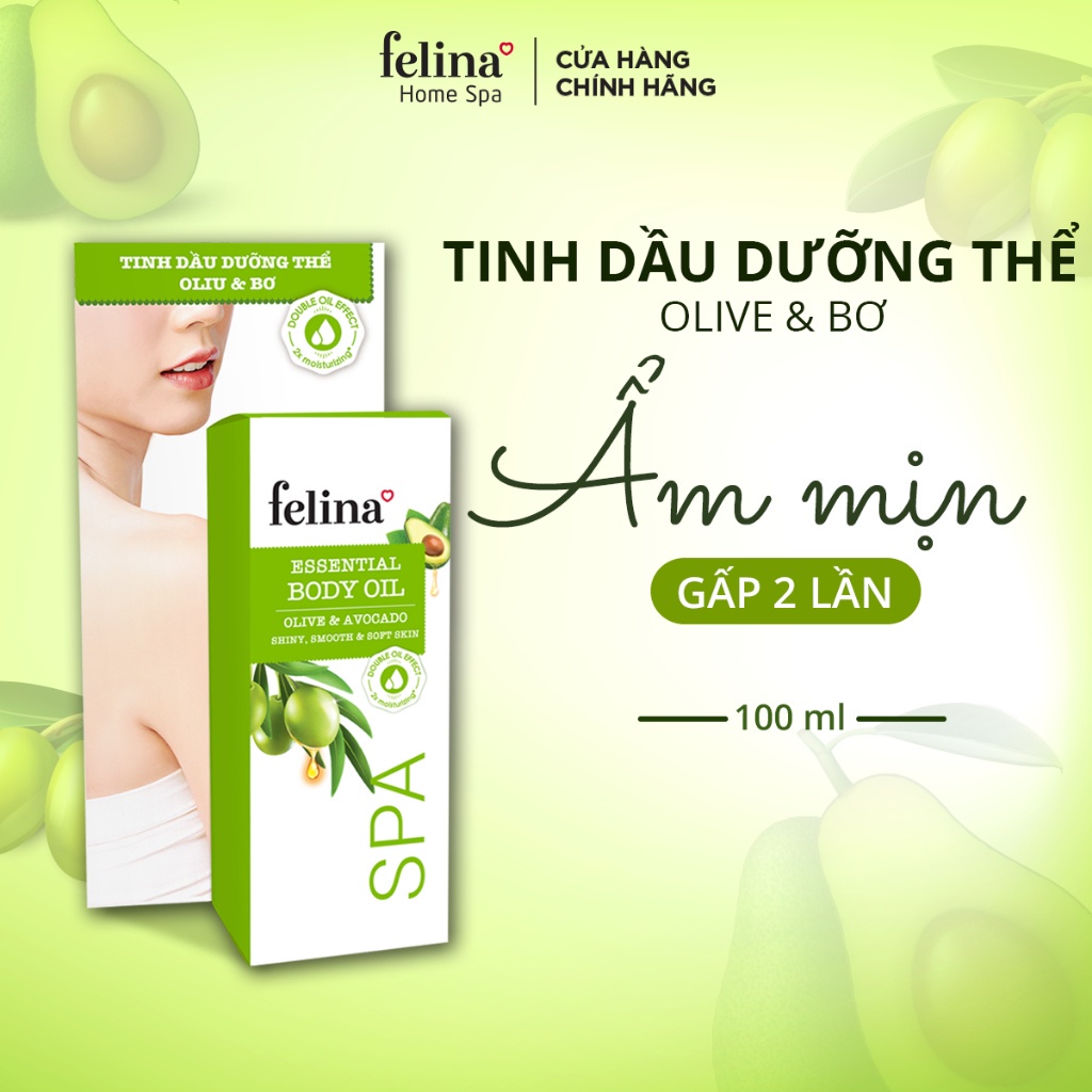 Tinh Dầu Dưỡng Thể Body Oil Felina Home Spa 100ml tăng cường & khóa ẩm cho làn da căng mướt tức thì