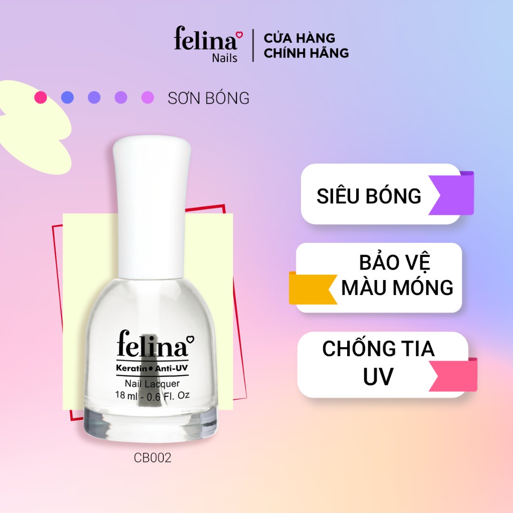 Sơn bóng dưỡng móng Felina 14.5ml - CB002 chống tia UV