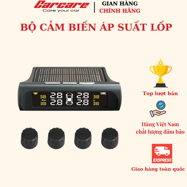 Cảm biến áp suất lốp ô tô TPMS màn hình led màu {Bảo hành 12 tháng} - cảm biến áp suất lốp van ngoài TPMS