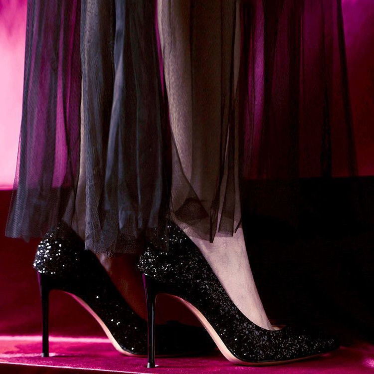 Mới Giày Cao Gót Đính Pha Lê Phong Cách Công Chúa Cho Nữ