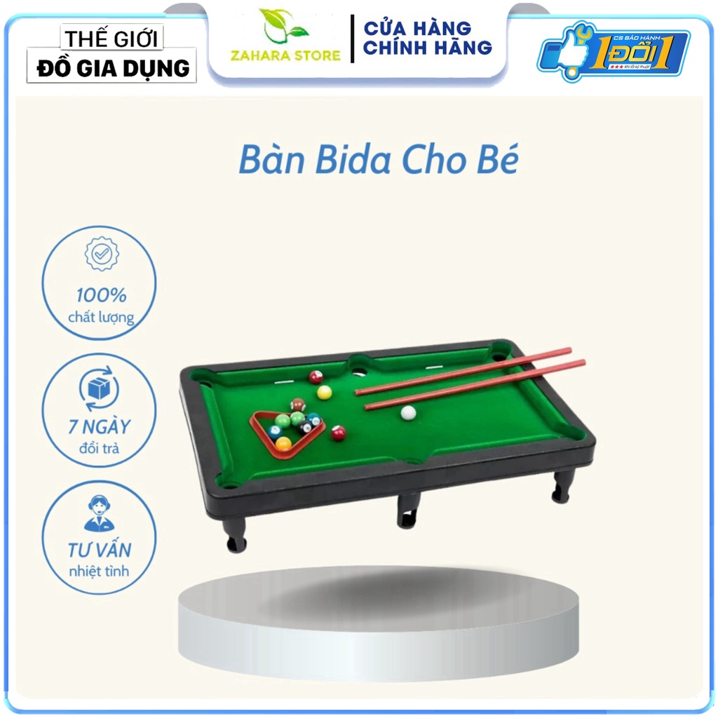 Bộ Bàn Bida Snooker Pool Mini Đầy Đủ Phụ Kiện Giải Trí Cho Bé Và Gia Đình (APS)