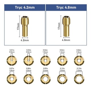 Đầu kẹp mũi khoan 0.5mm – 3.2mm trục 4.2mm / 4.8mm