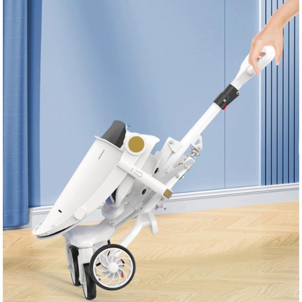 Xe đẩy 2 chiều có mái che và khung bảo, Xe đẩy thông minh gấp gọn - Bảo hành chính hãng 2 năm