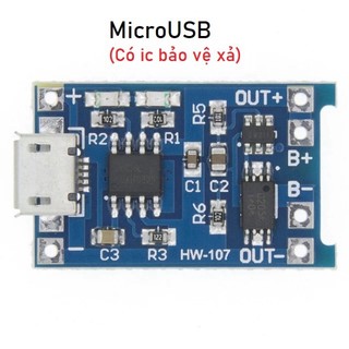 Mạch sạc tp4056 cho pin 1s lithium 18650 li-ion lipo 3.7v cổng cắm microusb - miniusb - type c
