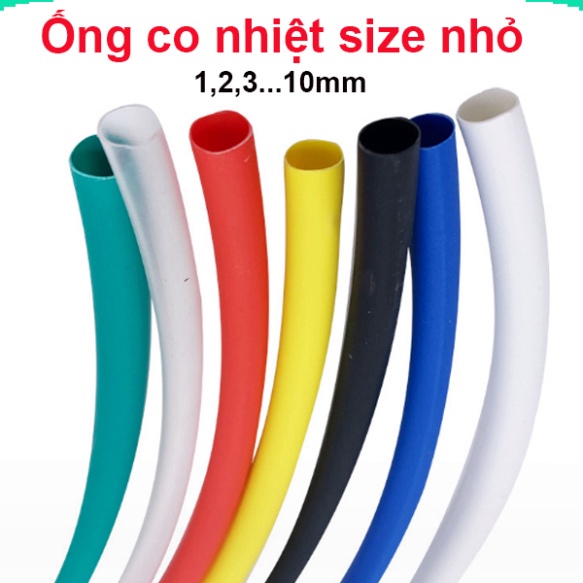 Ống co nhiệt (Ống gen) cách điện từ 1-10mm ( 1 mét) ||