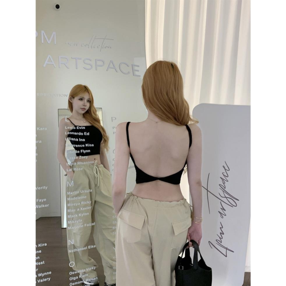 [CÓ MÚT] Áo Hai Dây Croptop Hotgirl Hở Lưng Có Đệm Mút Ngực BM Cách Điệu Siêu Xinh Chất Tăm Lạnh Dễ Chịu - RA162 | BigBuy360 - bigbuy360.vn